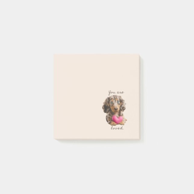 You Are Loved – Cute Dachshund Sticky Notes  Post-it Klebezettel (Vorderseite)
