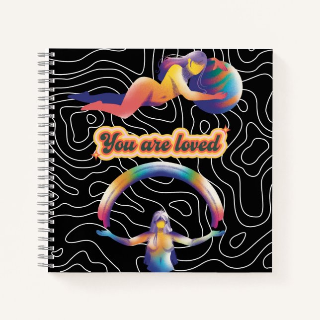 You Are Loved – Rainbow Cosmic Notebook  Notizbuch (Vorderseite)