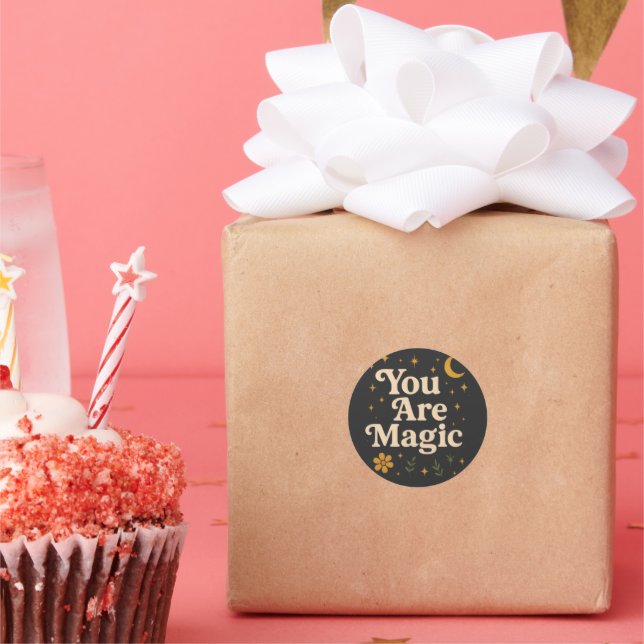 You Are Magic - Inspirational Star Design with Pos Runder Aufkleber (Party)