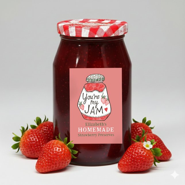 YOU ARE MY JAM Strawberry Custom Homemade Crafts Lebensmitteletikett (YOU ARE MY JAM Strawberry Custom Homemade Crafts Food Label
)