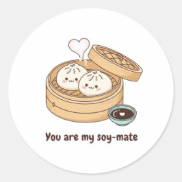 You Are My Soy-mate Cute Dim Sum Valentine Sticker