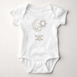 You are my Sun Moon and Stars Baby Bodysuit - Gold Baby Strampler