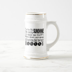 You Are My Sunshine Bekleidung und Geschenke Bierglas