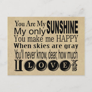 You Are My Sunshine Bekleidung und Geschenke Postkarte