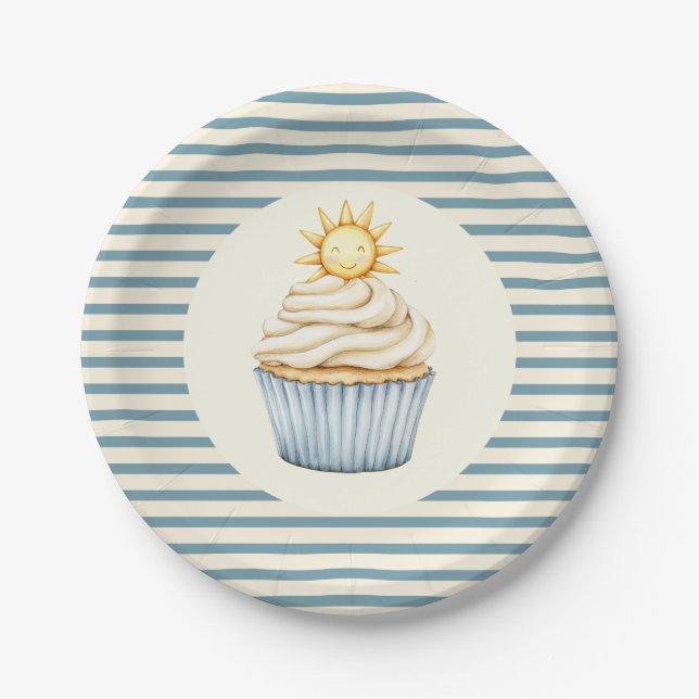 You Are My Sunshine Cupcake Baby Shower  Pappteller (Vorderseite)