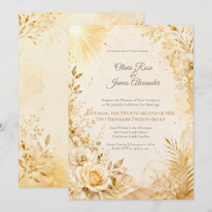 You Are My Sunshine Hochzeit Golden Ivory Einladung