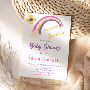 "You Are My Sunshine" Regenbogen-Baby-Party  Einladung