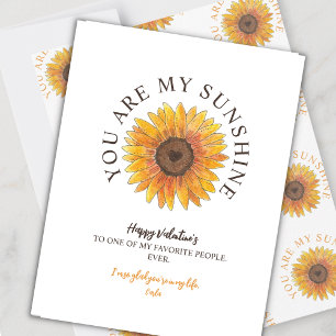 You are My Sunshine Valentine's Day Holiday Card Feiertagskarte