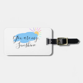 you are my sunshine yellow orange sun rays clouds gepäckanhänger