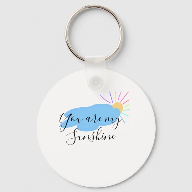 you are my sunshine yellow orange sun rays clouds schlüsselanhänger (Vorderseite)