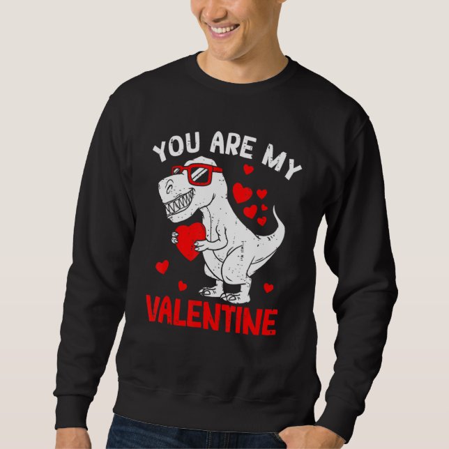 You Are My Valentine Dinosaur Rex Retro Valentine' Sweatshirt (Vorderseite)