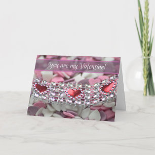 You are my Valentine - with lovely sugar hearts! Karte