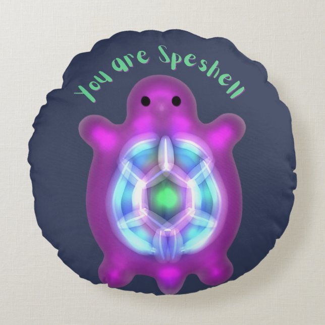 You Are Speshell Turtle Personalized Gift Rundes Kissen (Vorderseite)