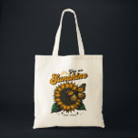 You Are Sunshine - Sunflower & Butterfly  Tragetasche<br><div class="desc">A vibrant and inspiring graphic featuring a sunflower and butterfly with the uplifting message "You are Sunshine" and "Good Things" at the bottom,  perfect for motivational apparel.</div>