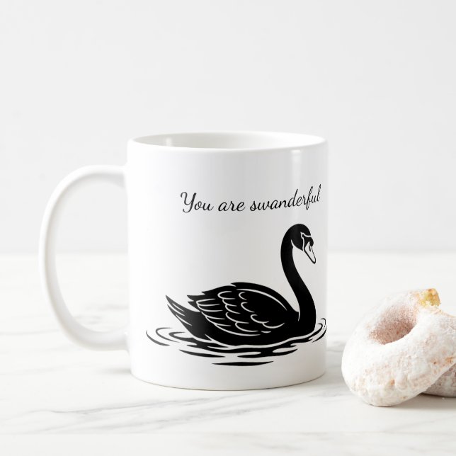 You are swanderful black swan Funny Goth Gift Kaffeetasse (Mit Donut)