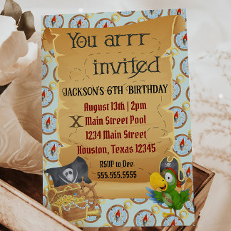 "You are welcome" Pirate Birthday Einladung