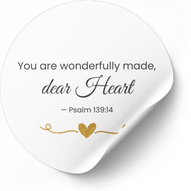 You Are Wonderfully Made Psalm 139:14 Christian  Runder Aufkleber (Von Creator hochgeladen)