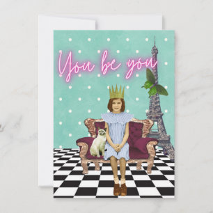 You Be You Empowering Girl Pop-Art Karte