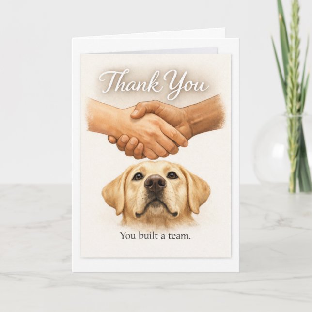 You Built a Team – Yellow Labrador Guide Dog Karte (Vorderseite)