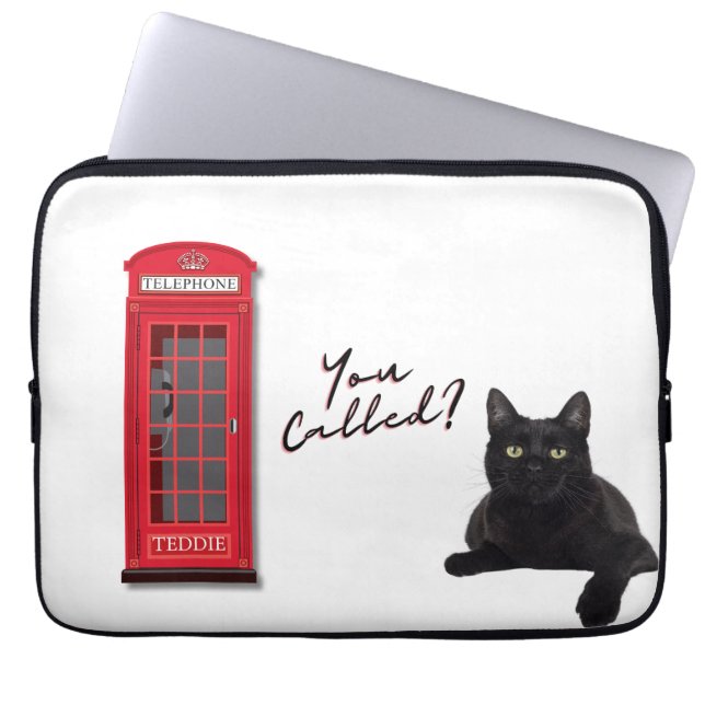 'You Called?' Customizable London Cat Red Phone  Laptopschutzhülle (Vorderseite)