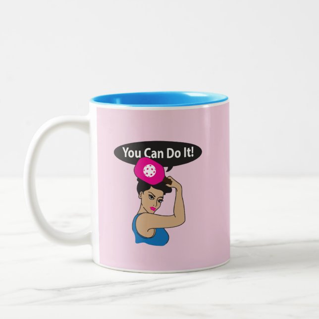 You Can Do It Pickleball (L) Zweifarbige Tasse (Links)