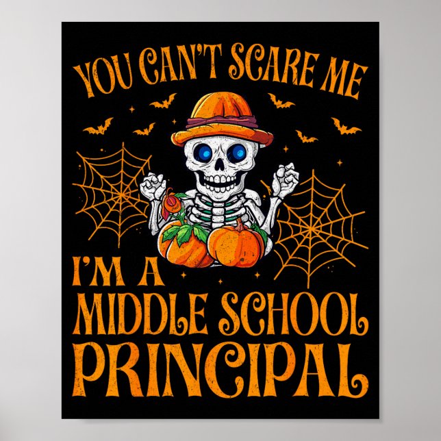 You Can’t E Me Middle School Principal Ghost Hallo Poster (Vorne)