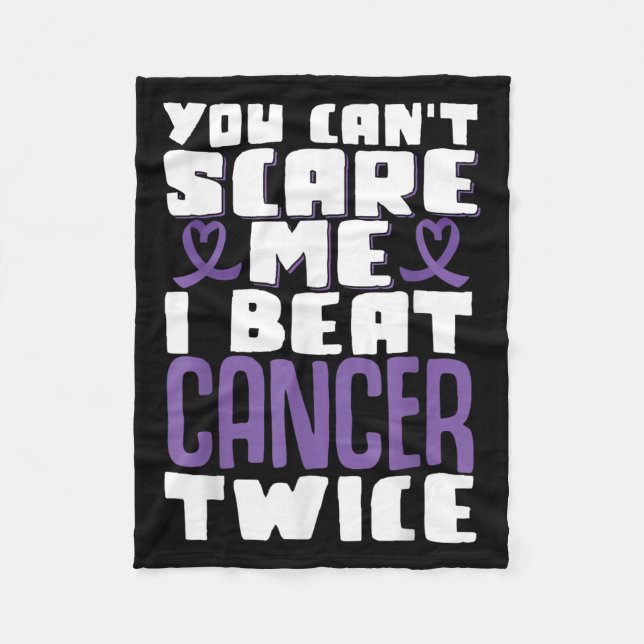 You Can't E Me I Beat Cancer Twice  Fleecedecke (Vorderseite)