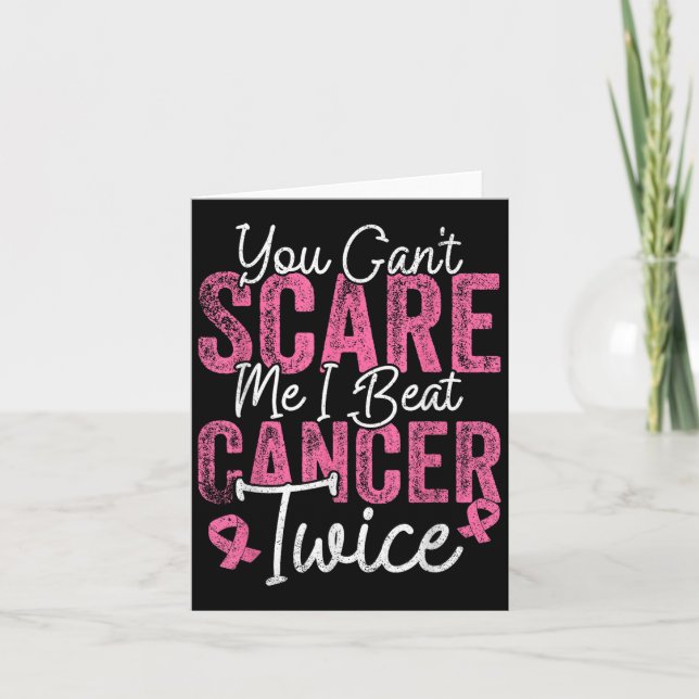 You Can't E Me I Beat Cancer Twice Retro Breast Ca Karte (Vorderseite)