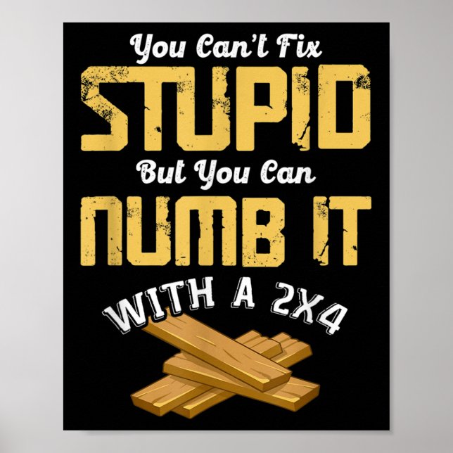 You Can't Fix Stud But You Can Numb It With A 2x4  Poster (Vorne)