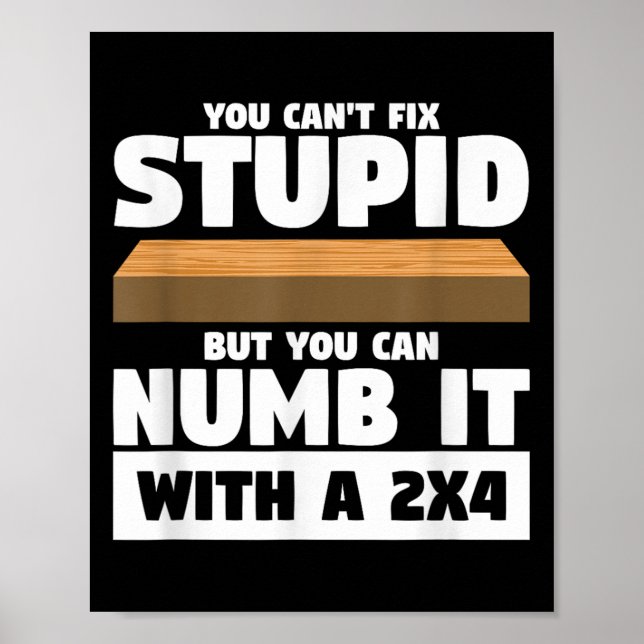 You Can't Fix Stud But You Can Numb It With A 2x4  Poster (Vorne)
