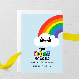 You Color My World Kids Valentine Card Mitteilungskarte