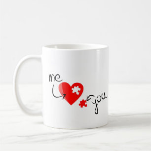 "You Complete Me" Herz-Puzzle – Geschenk für Paare Kaffeetasse