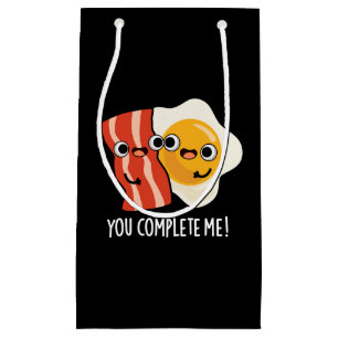 You Complete Me Lustiger Bacon-Ei-Wortspiel Dunkle Kleine Geschenktüte