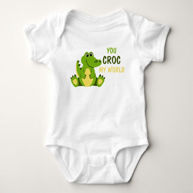 You Croc My World Crocodile Aligator Baby Romper Baby Strampler (Vorderseite)