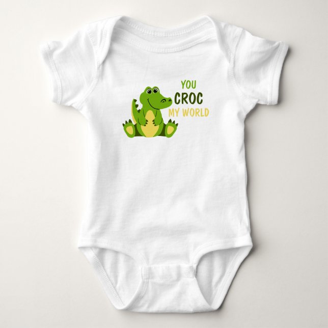 You Croc My World Crocodile Aligator Baby Romper Strampler (Vorderseite)