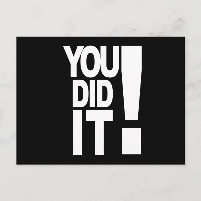 You did it  postkarte (Vorderseite)