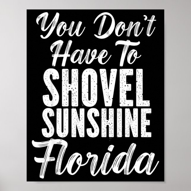 You Don't Have To Shovel Sunshine Funny Florida Va Poster (Vorne)