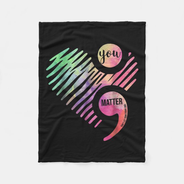 You Don't Let Your Story End Semicolon  Fleecedecke (Vorderseite)