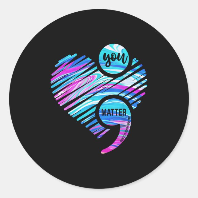 You Don't Let Your Story End Suicide Prevention He Runder Aufkleber (Vorderseite)