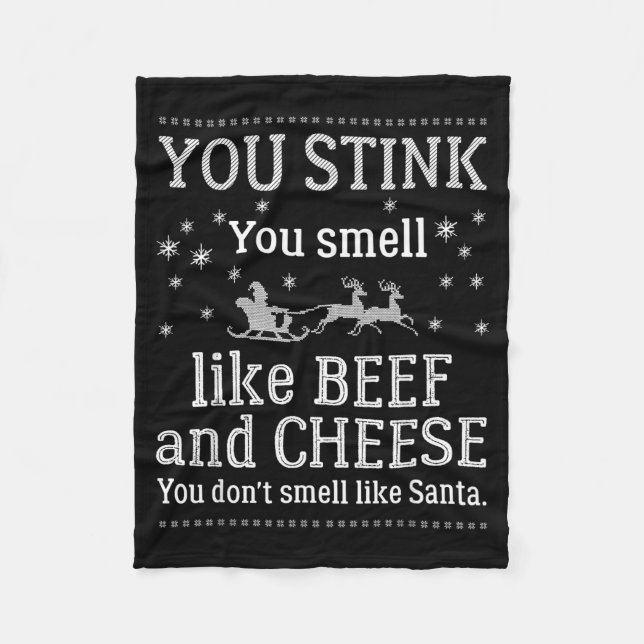 You Don't Smell Like Santa Funny Christmas  Fleecedecke (Vorderseite)