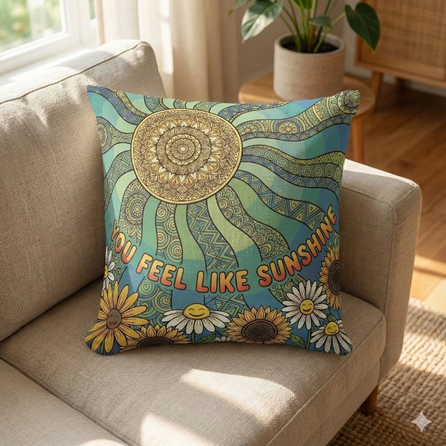 You Feel Like Sunshine Photo Throw Pillow Kissen (Empower someone special with this, "You feel like sunshine" photo pillow! )