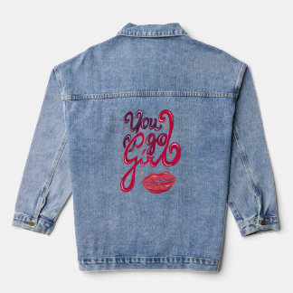 You Go Girl – Girl Power Statement Denim Jacket Jeansjacke
