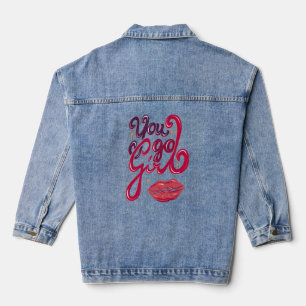You Go Girl – Girl Power Statement Denimjacke Jeansjacke