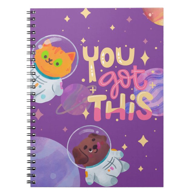 "You Got" Niedliches weltraumtaugliches Notebook Notizblock (Vorderseite)