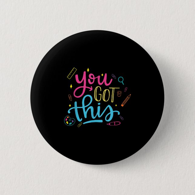 You Got This Motivational Testing Day Teacher Stud Button (Vorderseite)
