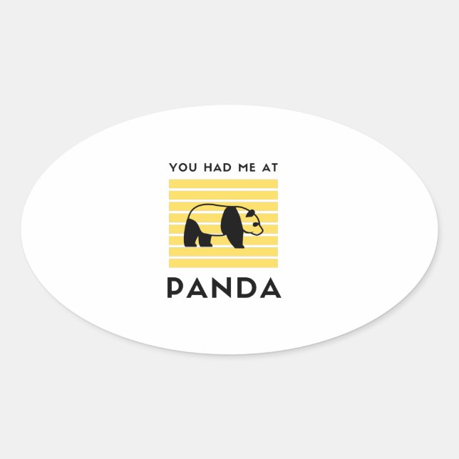 You had me at panda ovaler aufkleber (Vorderseite)