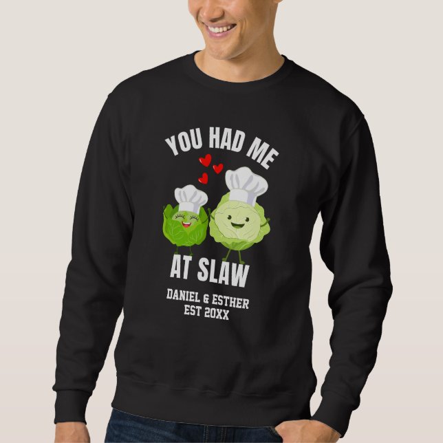 YOU HAD ME AT SLAW Kawaii Cabbage Valentines Sweatshirt (Vorderseite)