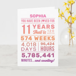 You Have Been Loved 11 Years Birthday Card Karte