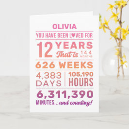 You Have Been Loved 12 Years Birthday Card Karte