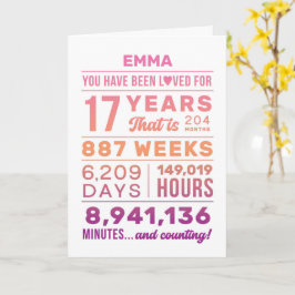 You Have Been Loved 17 Years Birthday Card Karte